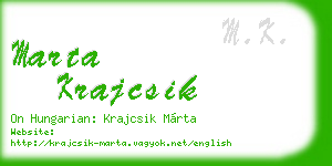marta krajcsik business card